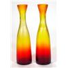 Image 1 : Pair of Victorian twisted amber and red gla…