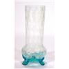 Image 1 : Victorian clear and opaline glass vase with…