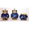 Image 1 : Three piece Victorian pottery cruet set wit…
