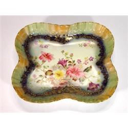 Rectangular Carltonware dish hand coloured …