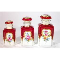 Graduated set of three Limoges porcelain sc…