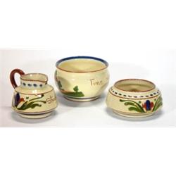 Allervale mottoware jug, sugar bowl and Dev…