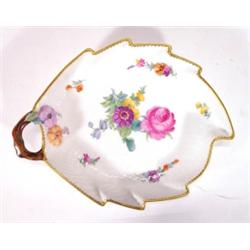 Royal Copenhagen leaf shaped dish, hand pai…