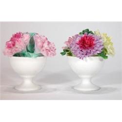 Two hand painted Staffordshire flower posie…