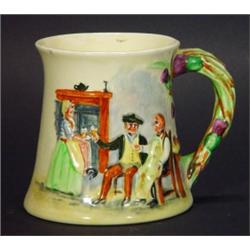 Crown Devon tankard, hand painted with figu…