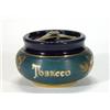 Image 1 : Stoneware tobacco jar with brass mounts han…