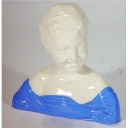 Blue and white glazed Italian Pottery bust …
