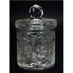 Cylindrical cut crystal biscuit barrel and …