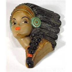 Hand painted plaster wall plaque of an Indi…