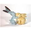 Image 1 : Hand painted porcelain kissing rabbit group…