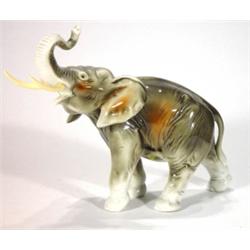 Hand painted Royal Dux elephant, paper labe…