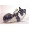 Image 1 : Hand painted Royal Copenhagen cat playing w…