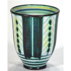 Rye Pottery beaker, hand painted with black…