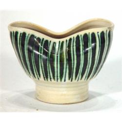 Rye pottery pinched vase, hand painted with…