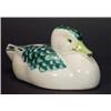 Image 1 : Rye pottery duck, hand painted with blue fe…