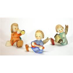 Three hand painted Goebels winged children …