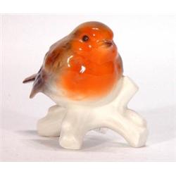 Hand painted Goebels seated robin on a bran…