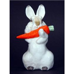Hand painted USSR rabbit clutching a carrot…