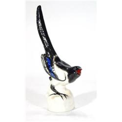 Hand painted USSR magpie, red printed marks…
