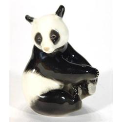 Hand painted USSR seated panda, red printed…