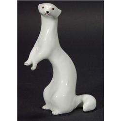 Hand painted USSR standing stoat, red print…