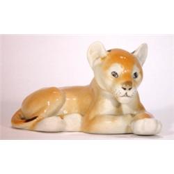 Hand painted USSR seated tiger cub, red pri…