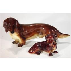 Hand painted Goebels dachshund and a Contin…