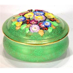 Tuscan china pot and cover, hand painted an…