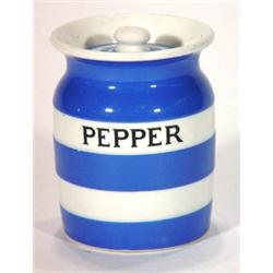 Small T.G.Green blue banded Cornishware pep…