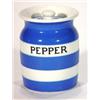 Image 1 : Small T.G.Green blue banded Cornishware pep…