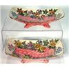 Image 1 : Pair of rectangular Maling pedestal dishes,…