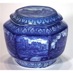 Maling hexagonal tea caddy and cover, trans…
