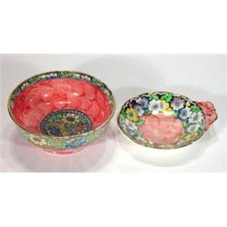 Small Maling bowl and a single handled dish…