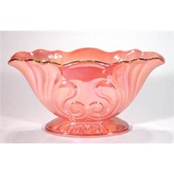 Pink glazed Maling fan shaped vase, marks t…