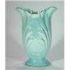 Image 1 : Large blue glazed Maling vase with fluted n…