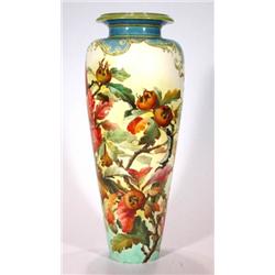 Doulton Lambeth floral faience vase, hand p…