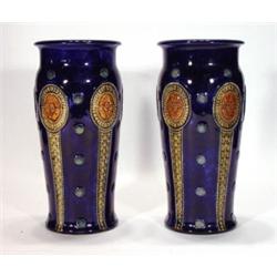 Pair of large cylindrical Royal Doulton Lam…