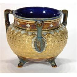 Doulton Lambeth stoneware three handled cau…