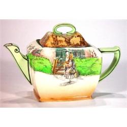 Royal Doulton Dickensware teapot, hand colo…