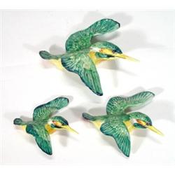 Graduated set of three Beswick kingfisher w…