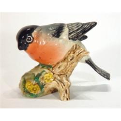 Hand painted Beswick bullfinch on a branch,…