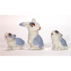 Hand painted Wade rabbit family comprising …