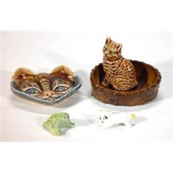 Hand painted Wade cat in a basket, kitten a…