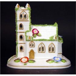 Hand painted Coalport Village Church pastil…