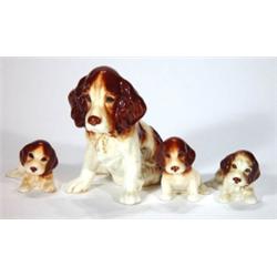 Hand painted Sylvac seated spaniel and thre…
