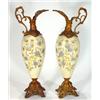 Image 1 : Pair of Victorian ewers, the glass bodies h…