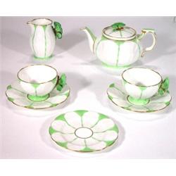 Aynsley green striped part tea set comprise…