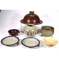 Selection of Studio pottery including A. Bl…