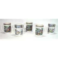 Five Woods tankards hand coloured and trans…