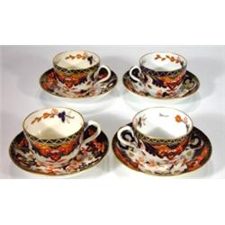 Four Victorian Davenport cups and saucers, …